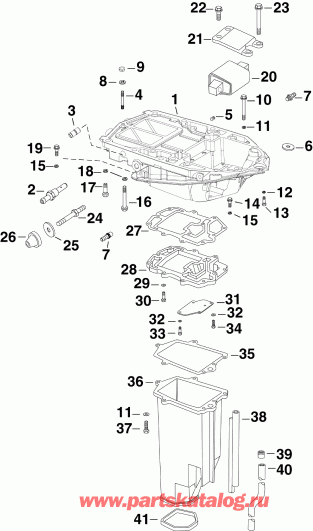 �������� ����� Evinrude E250DPXSUA  - haust Housing Inner