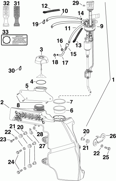 ��������� ��������� Evinrude E50DPLSUM  - l Tank & Pump