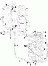 ������� / ������ ��������� Fittings & Oil Recirculation �����s (Cylinder/crankcase Fittings & Oil Recirculation Hoses)