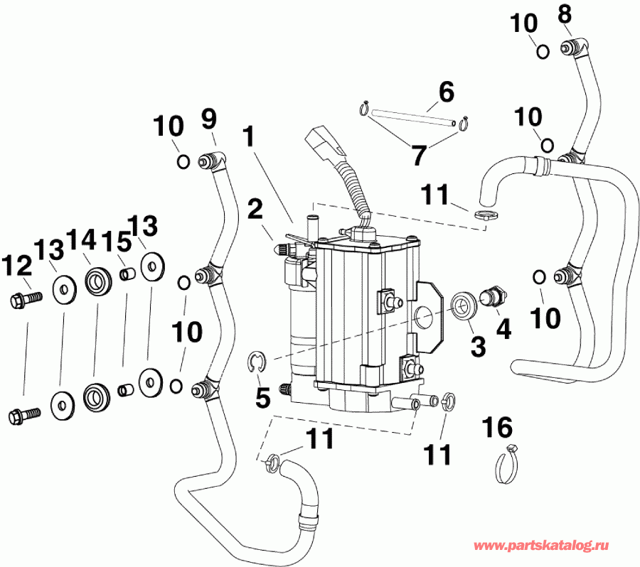 ����� Evinrude E90DSLSUA  - el Pump & Vapor Separator - el ����� & ��������������