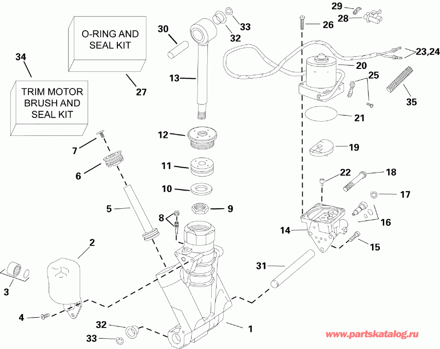 ��������� ����� EVINRUDE E225DCZSCH  - im/tilt Hydraulic Assembly - im / tilt Hydraulic Assembly