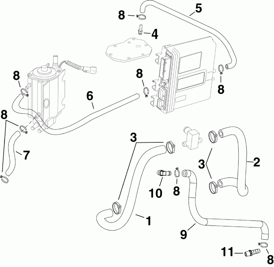    Evinrude E225DHXSCF  - oling Hoses