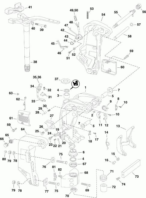    Evinrude E225DPZSCM  - ivel Bracket