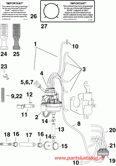 ��������� ����� Evinrude E250DPXSCH  - l ����� / l Pump