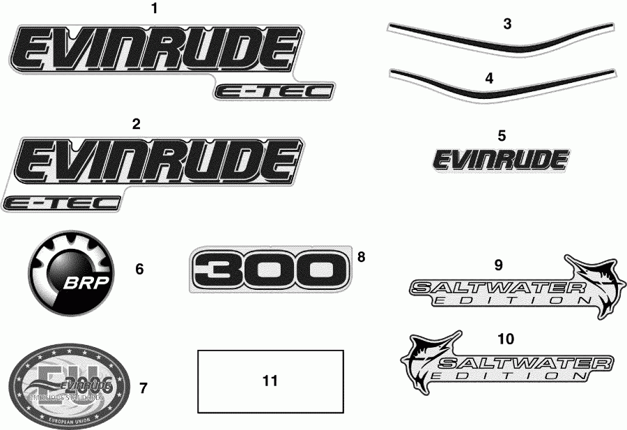    EVINRUDE E300DCXSCS  - cals / cals