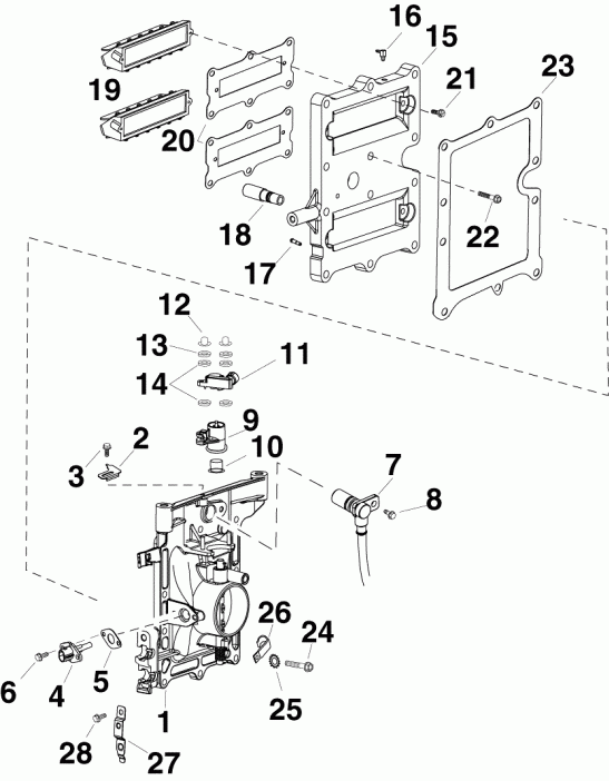 ��������� EVINRUDE E40DPLSCB  - take Manifold Assembly