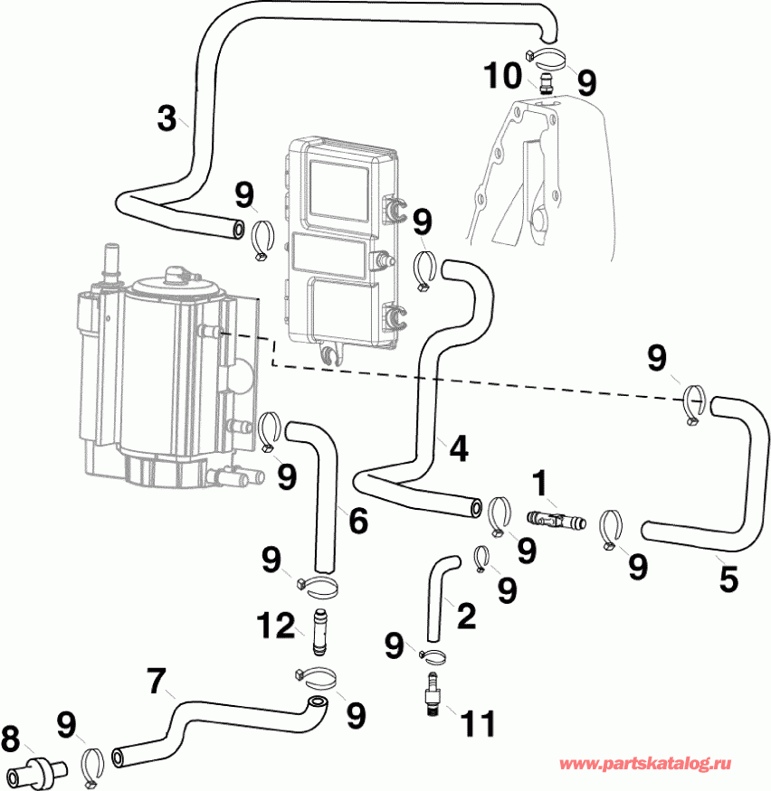   EVINRUDE E40DSLSCS  - oling s / oling Hoses