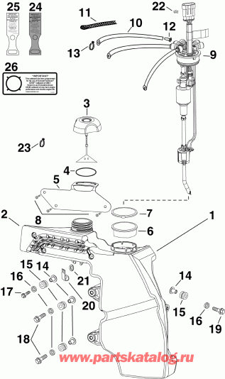 ��������� ����� Evinrude E40DSLSCS  - l Tank & �����