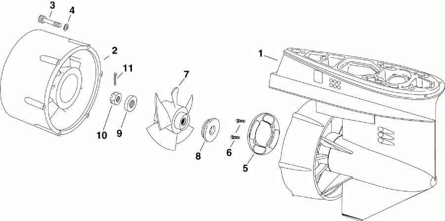 ��������� ����� EVINRUDE E55MJRLSCC  - mp & Impeller - mp & ����������