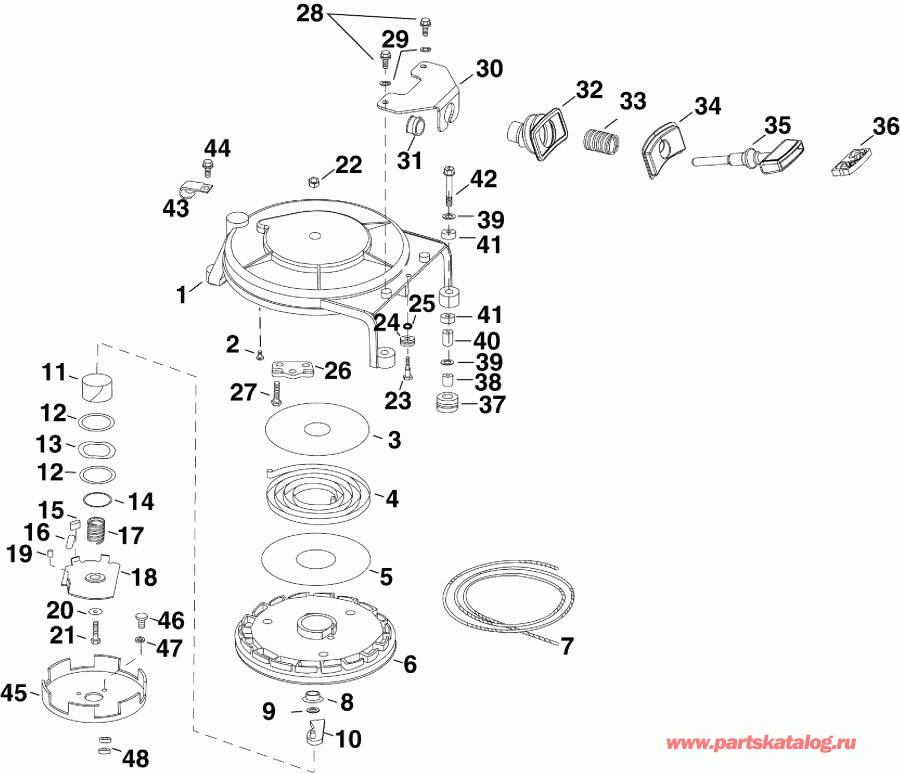��������� Evinrude E55MJRLSCC  - coil ������� / coil Starter