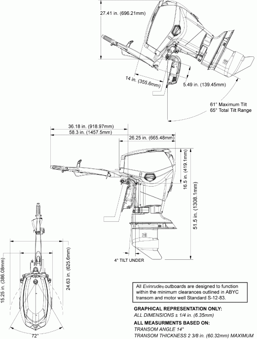  EVINRUDE E60DTLSCS  - ofile Drawing - ofile Drawing