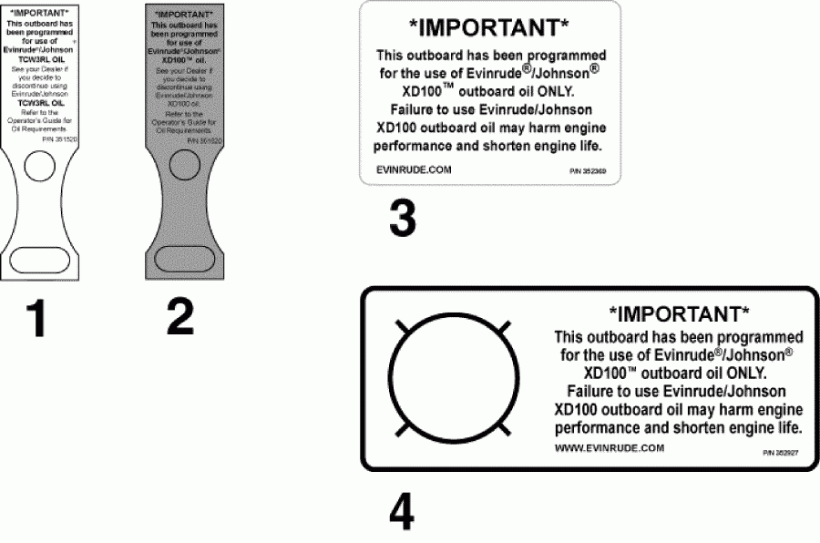 ��������� �������� ����� EVINRUDE E115DHXSES  - l Tags & Labels / l Tags & ��������