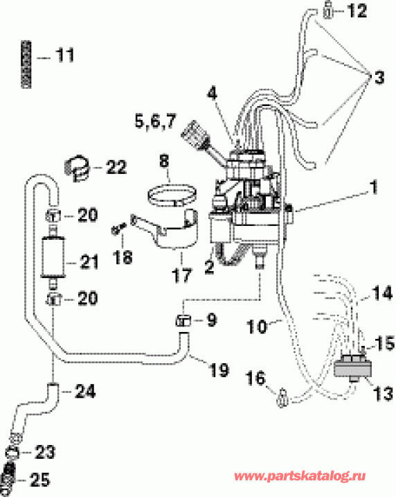 ��������� �������� ����� Evinrude E115DPXSEF  - l ����� / l Pump