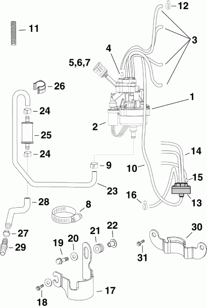 �������� ����� Evinrude E130DPLSES  - l Pump
