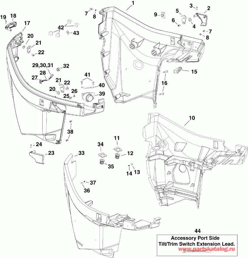 ��������� �������� ����� Evinrude E130DPXSES  - wer Engine Cover