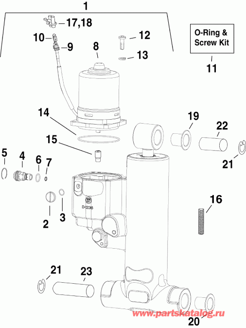   EVINRUDE E130DSLSES  - im & Tilt Hydraulic Assembly