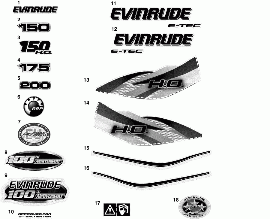    EVINRUDE E200DCXSEM  - cals