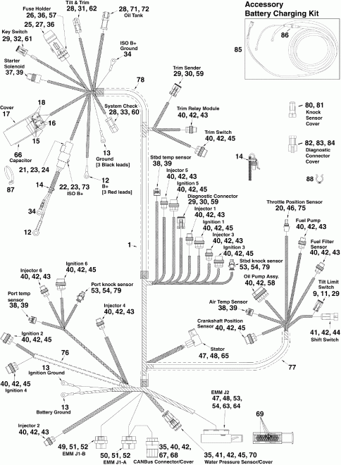  Evinrude E225DCXSEB  - ectrical ���� �������� / ectrical Harness