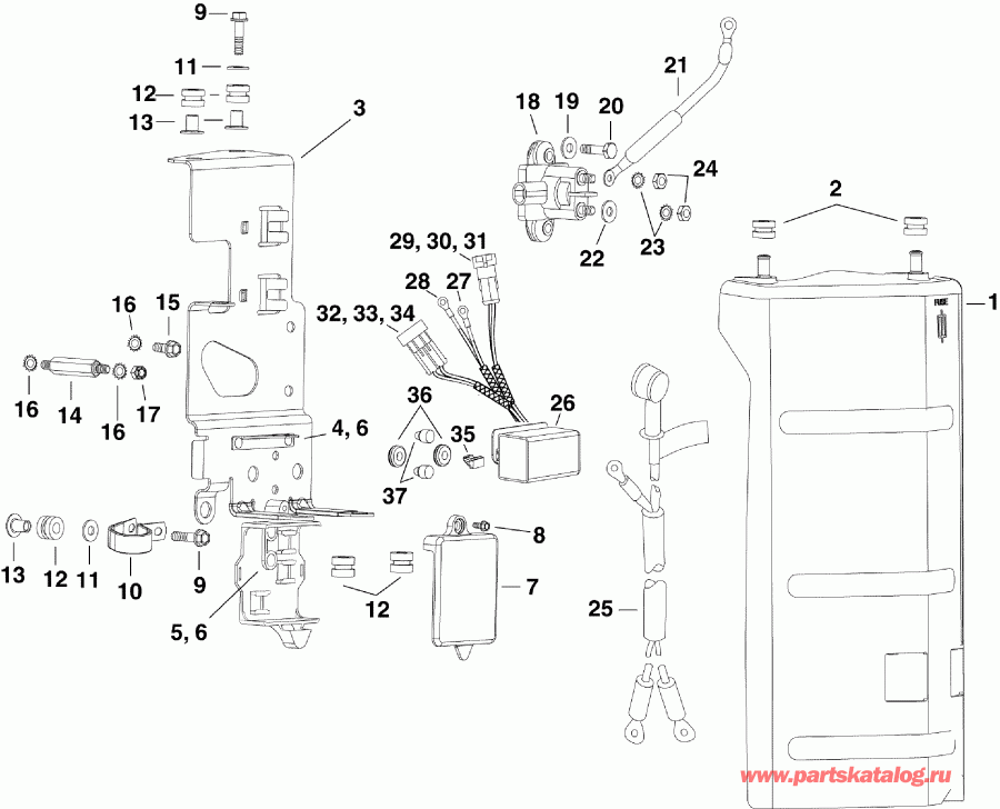 ��������� ��������� Evinrude E225DPLSEB  - ectrical ��������� & Components
