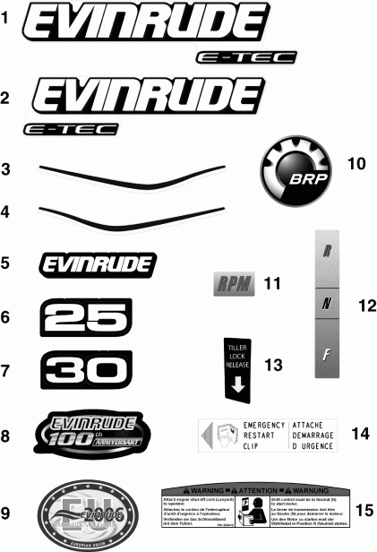 ��������� EVINRUDE E25DTESES  - cals - cals