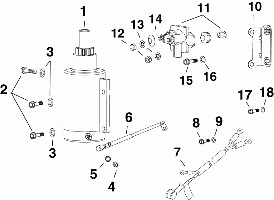 �������� ����� EVINRUDE E25DTLSES  - ectric ������� & Solenoid - ectric Starter & Solenoid