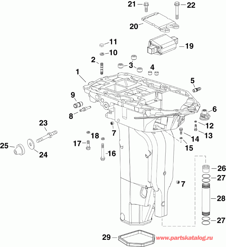 ��������� ����� Evinrude E300DSLSES  - haust Housing Inner