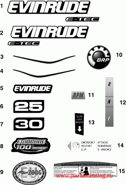 ��������� ��������� EVINRUDE E30DRLSES  - cals - cals