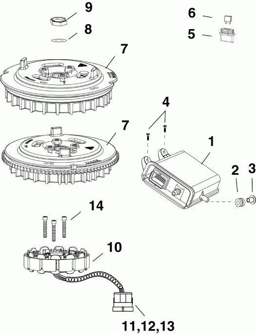 ��������� �������� ����� ������� E30DRLSES  - m, ������, ������� / m, Stator, Flywheel