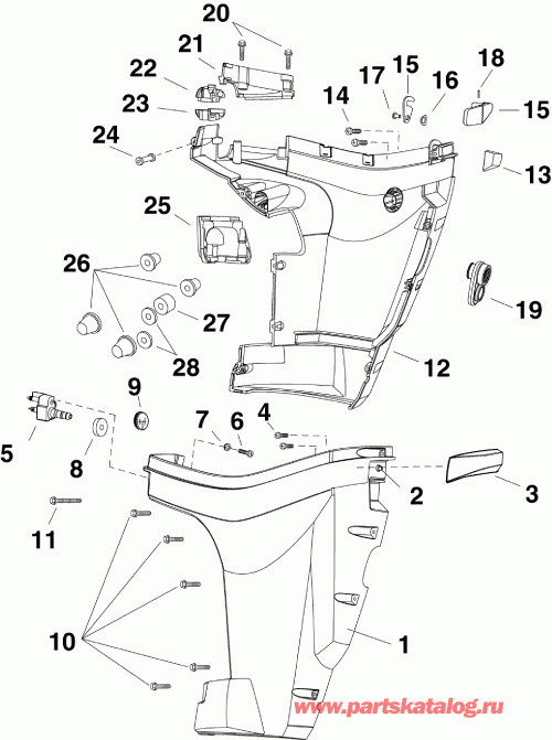 ��������� �������� ����� EVINRUDE E30DTELSES  - wer Engine Cover