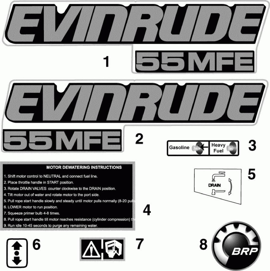  EVINRUDE E55MRLSER  - cals / cals