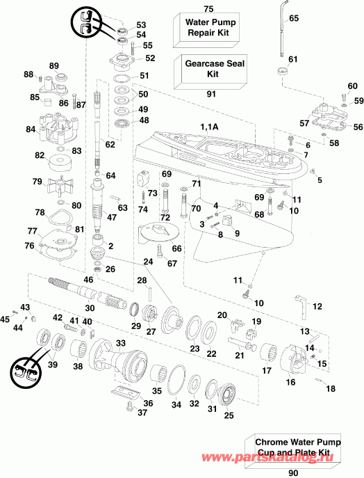 ��������� ��������� Evinrude E90DMXSES  - l Tank & ����� - l Tank & Pump