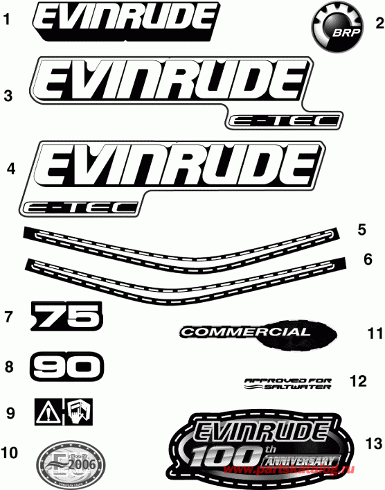   Evinrude E90WDELSEC  - cals / cals