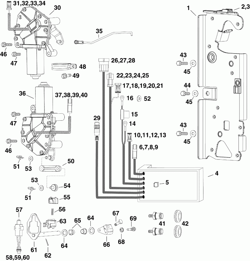 �������� ��������� ����� EVINRUDE DE250CZISS  - ectronic Shift And Throttle - ectronic ������������� � ��������