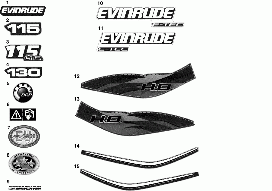   EVINRUDE E115DHLISC  - cals