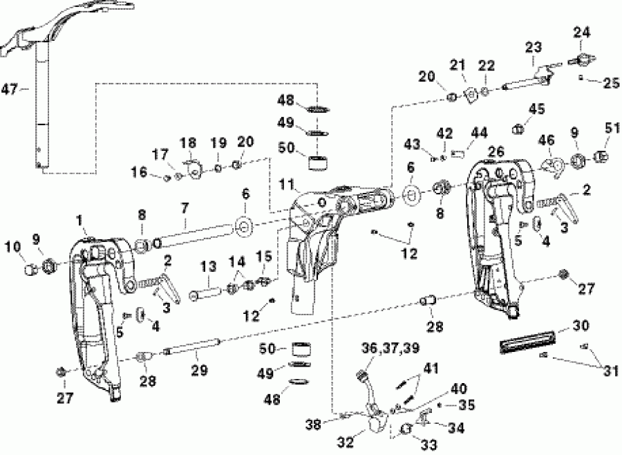 ����� Evinrude E15DHTLISS  - ivel ��������� - ivel Bracket