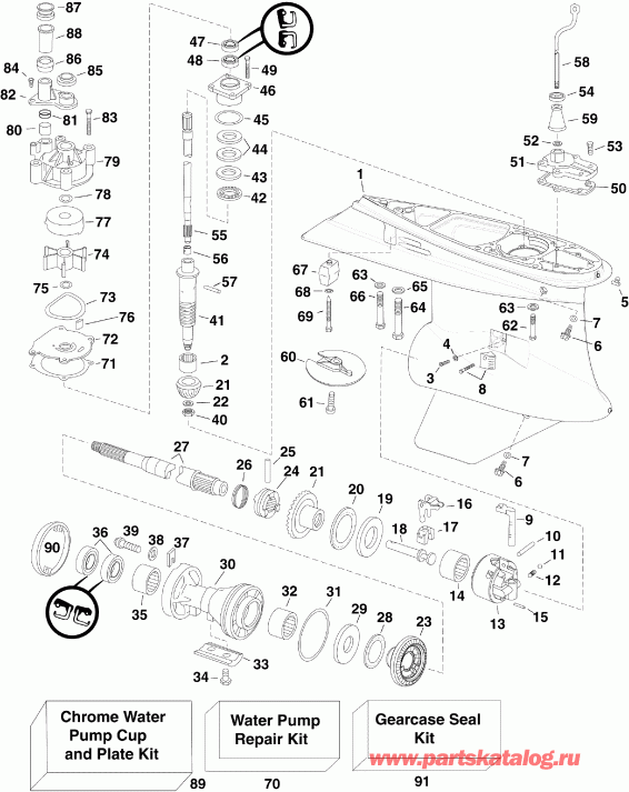 ��������� �������� ����� EVINRUDE E225HSLISR  - arcase / arcase