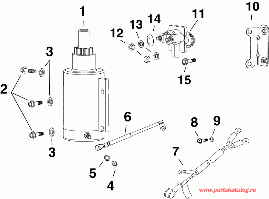  Evinrude E25DTELISC  - ectric Starter & Solenoid - ectric ������� & Solenoid