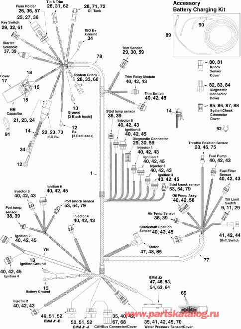 ����� EVINRUDE E300DSLISF  - ectrical ���� ��������