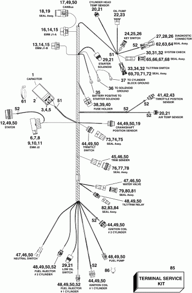    EVINRUDE E40DRLISF  - ectrical   - ectrical Harness
