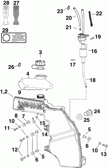 �������� ����� Evinrude E40DRLISF  - l Tank & �����