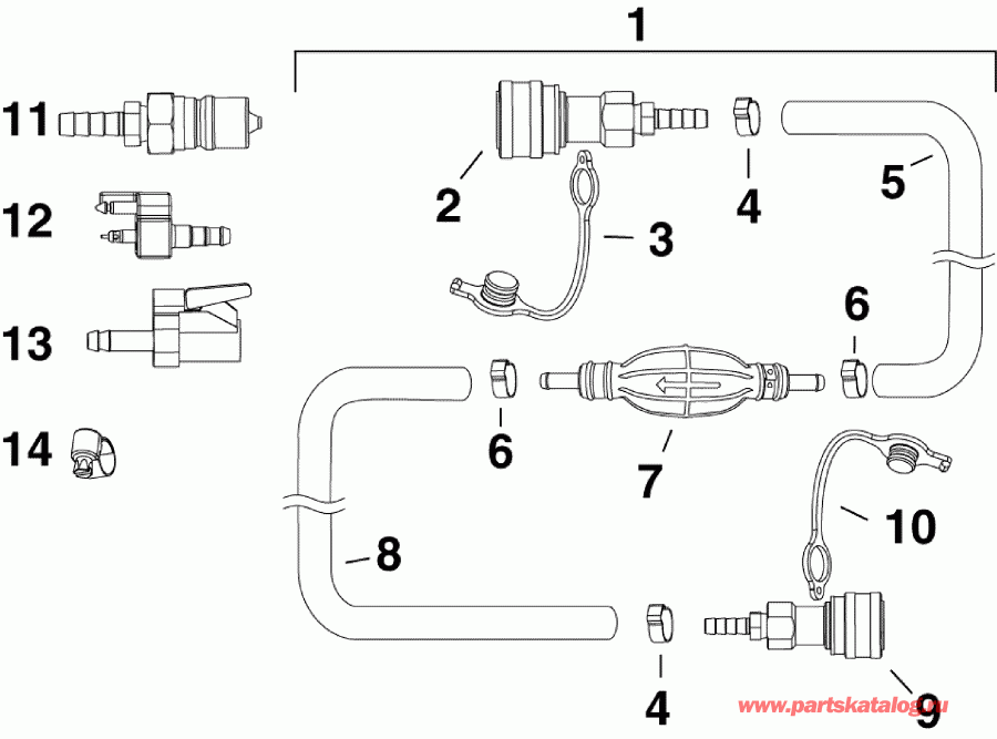 ��������� �������� ����� ������� E55MJRLISA  - el Hose & Primer Bulb Assy