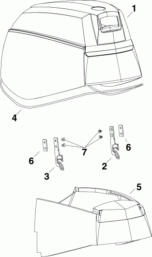 ��������� EVINRUDE E65WDRYISF  - gine ������ / gine Cover