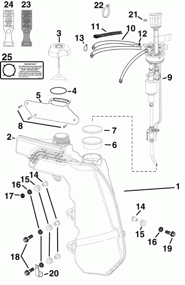   Evinrude E90WDELISR  - l Tank & Pump / l Tank & 