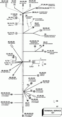 ��������� �������� ����� Evinrude E90WDEXISF  - gine ��������� - ���� �������� / gine Electrical Harness
