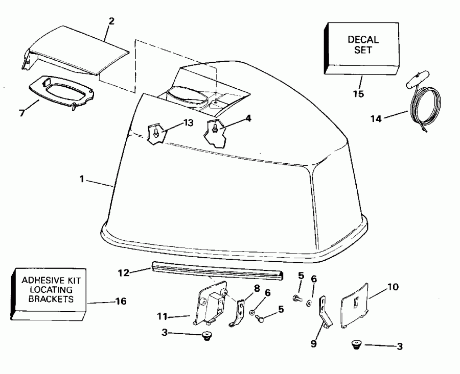 ��������� ��������� EVINRUDE E100WTLEOC 1995  - gine Cover / gine ������