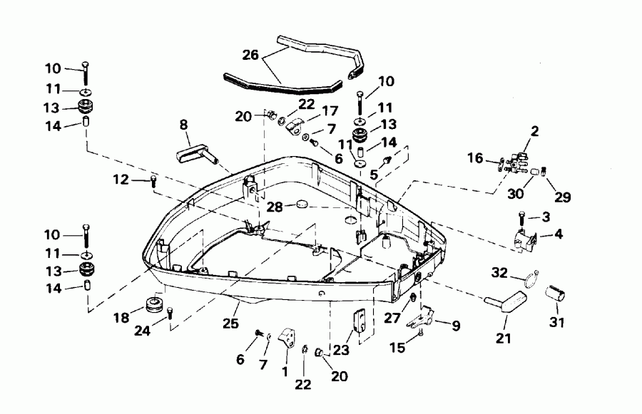 �������� ����� EVINRUDE E100WTLEOC 1995  - wer ������ ��������� (�����) - wer Engine Cover