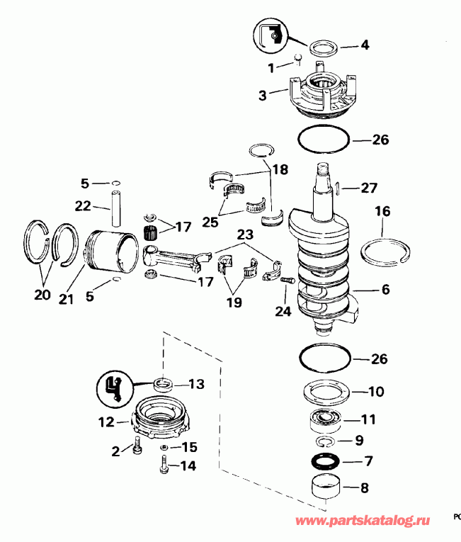 �������� ��������� ����� ������� E100WTXEOC 1995  - ank��� & ������� - ankshaft & Piston