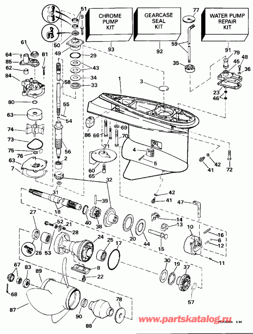 ��������� ����� EVINRUDE E100WTXEOC 1995  - arcase / arcase
