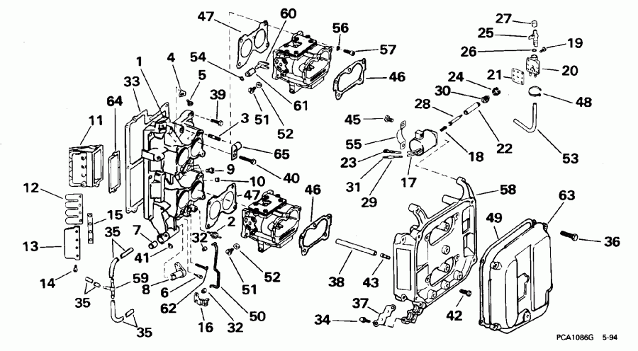 ��������� ��������� EVINRUDE E100WTXEOC 1995  - take Manifold - take ���������