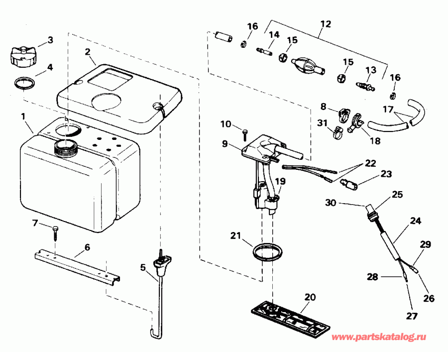 �������� ����� EVINRUDE E100WTXEOC 1995  - 1.8 Gallon